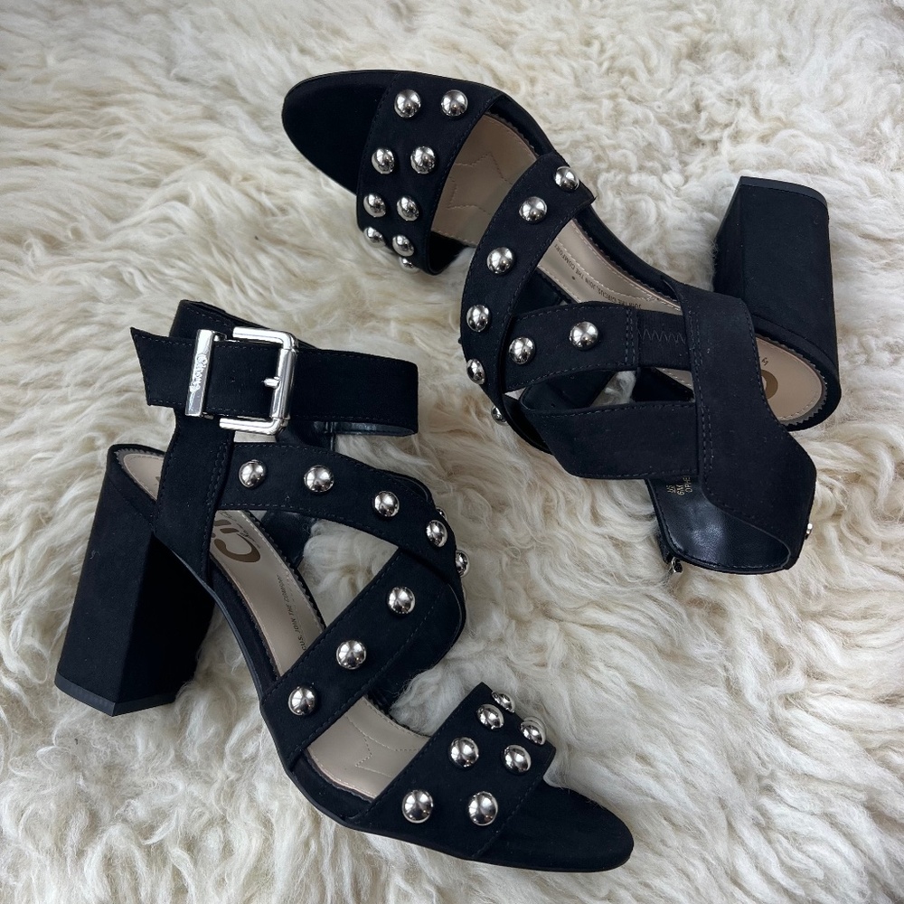 Circus by Sam Edelman Ophelia Strappy Sandal Black Suede Size 6